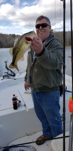 Club member James Morgan with a spring largemouth bass.