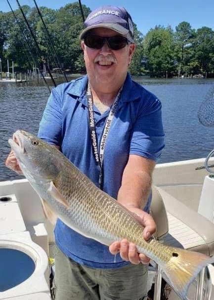 James Morgan with puppy drum.